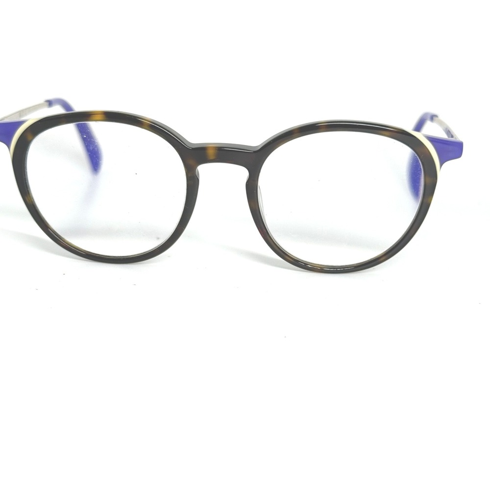 OGI HUGS/371 Eyeglasses Tortoise Purple Round Frame 46-20-140β Handmade 21954